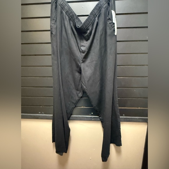 Old Navy black drawstring elastic waist wide leg pant - Picture 1 of 3